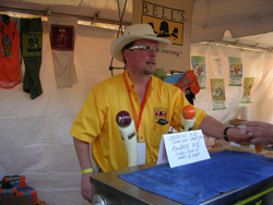 Larry Bell serving at festival