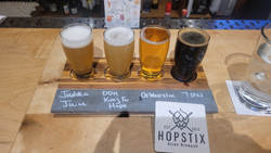 Hopstix Brewery Beer Flight / Bar  Tap Area